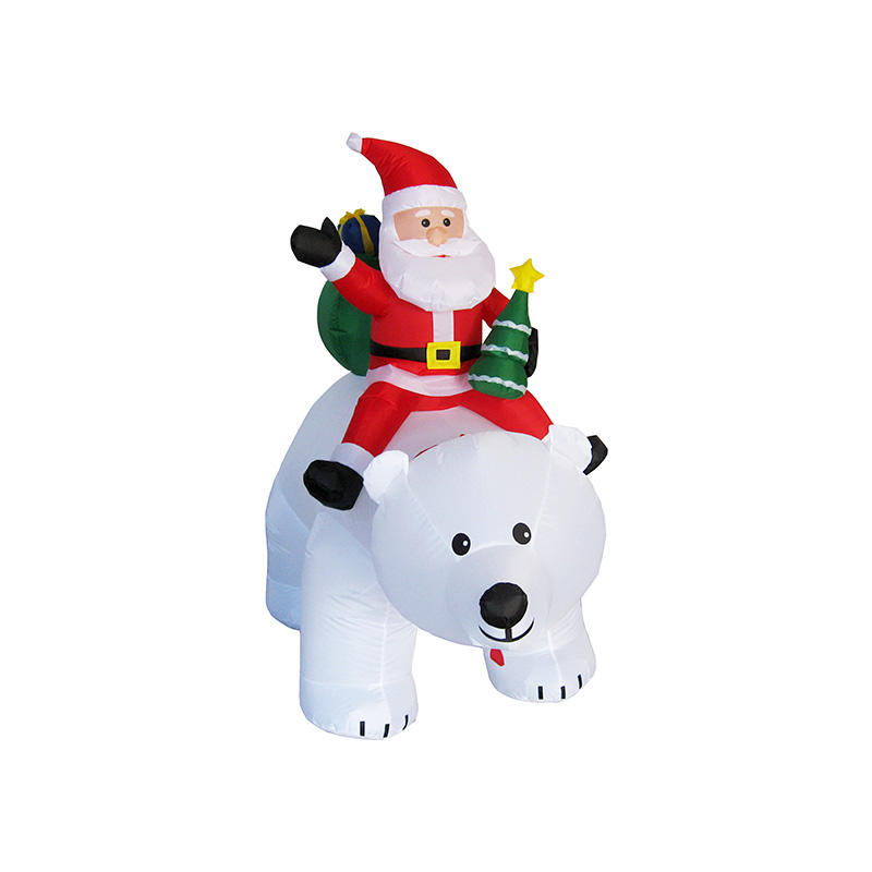 Animated Inflatable big Polar bear rotating head with Santa FL20QS-186
