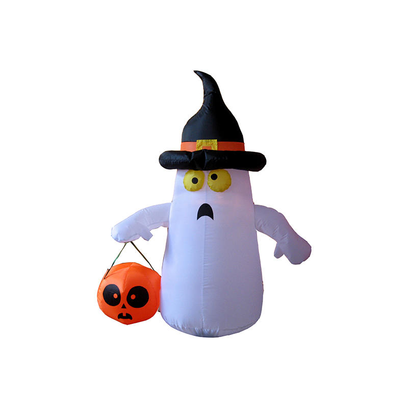 Halloween inflatable White Ghost w/ Pumpkin YL3008QG-09